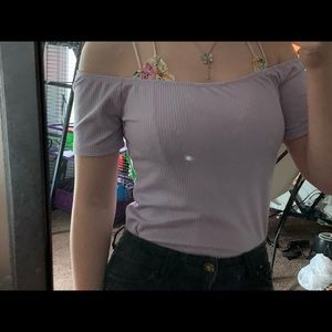 Light purple off the shoulder top